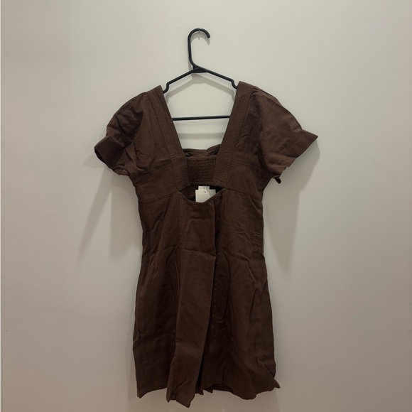 OAK + FORT Brown Square-Neck Mini Dress - Espresso Brown - Picture 5 of 8
